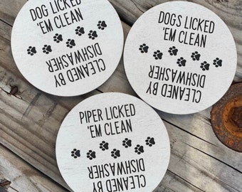 Dog lover Dishwasher Magnet, Clean & Dirty Dishwasher Magnet, Round Dishwasher Magnet