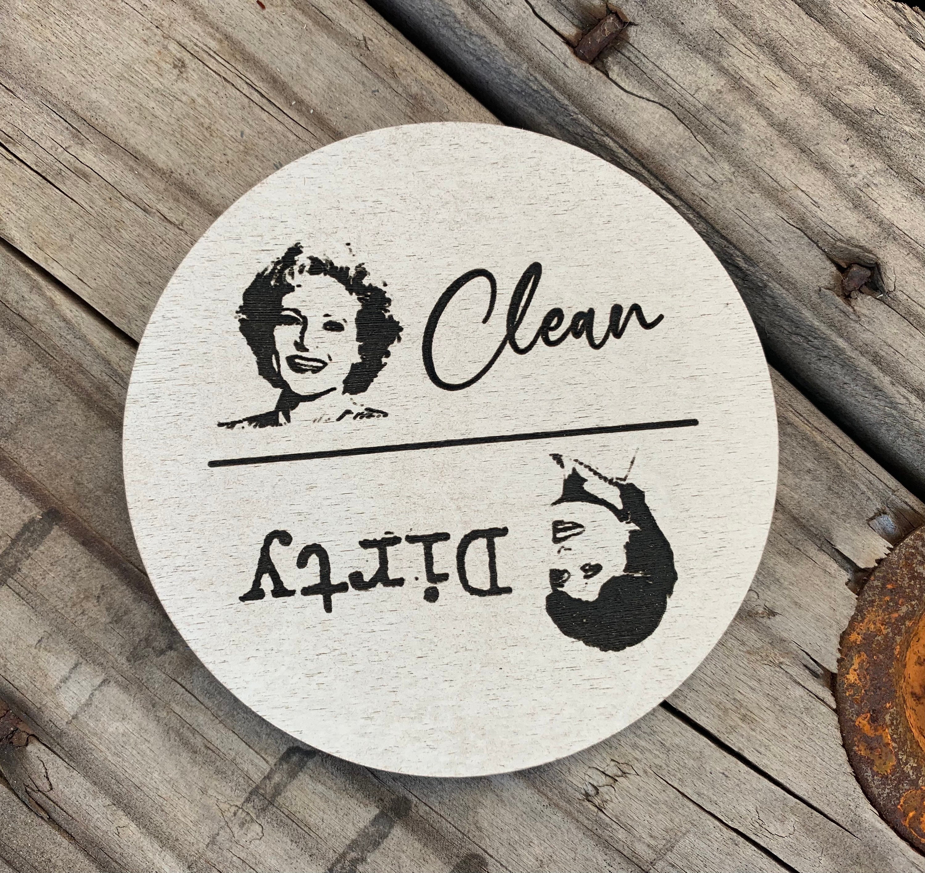 Golden Girls Dishwasher Magnet, Clean & Dirty Dishwasher Magnet, Roun…