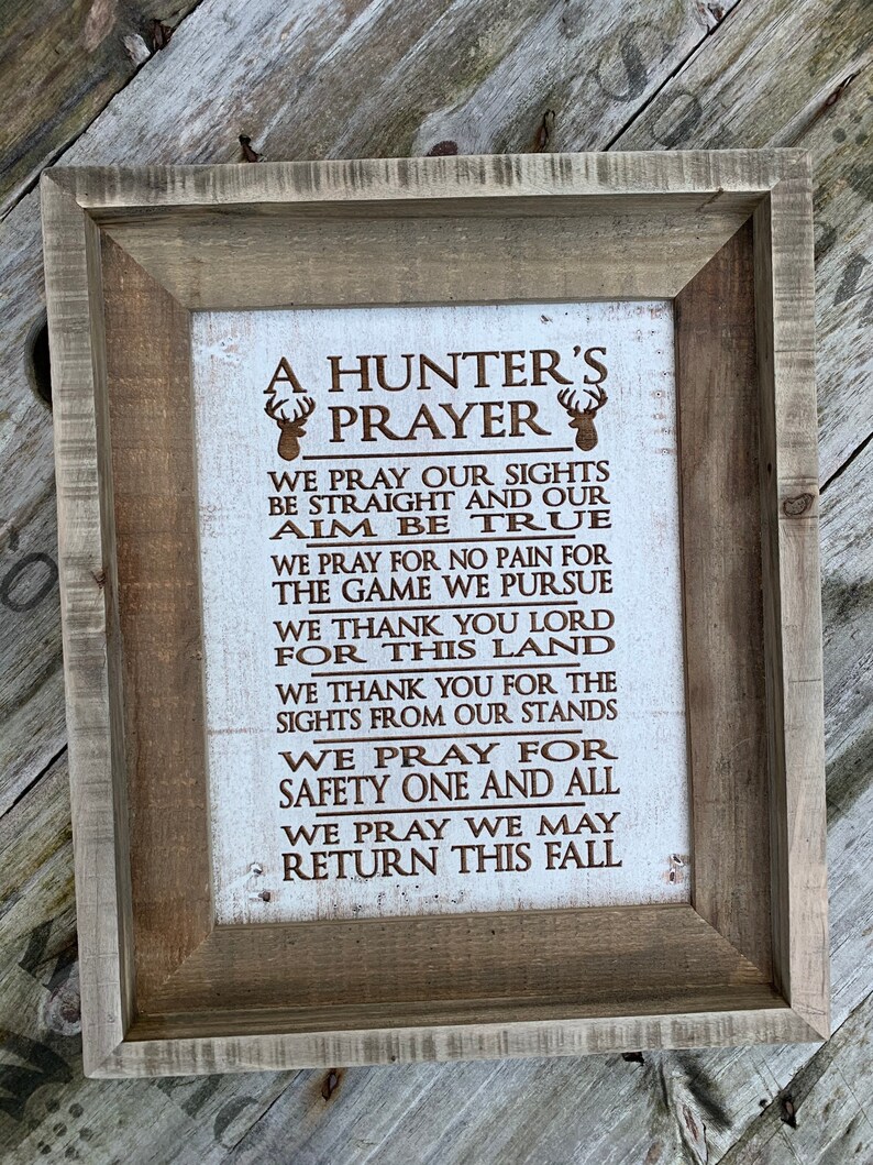 Hunters Prayer rustic sign Etsy