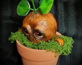 Root Creature Sculpture | Whimsical Fantasy Plant Decor | Handmade Polymer Clay Art | Magical Garden Creature Gift | Creepy Cute Collectible
