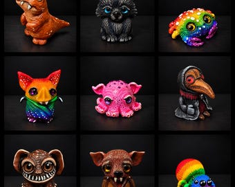 MADE TO ORDER Mini Creatures | Creepy Cute Polymer Clay Sculptures | Hand Sculpted Art | Ooak Creature Collectibles | Miniature Creature Art