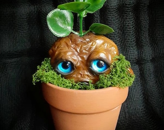 Root Creature Sculpture | Whimsical Fantasy Plant Decor | Handmade Polymer Clay Art | Magical Garden Creature Gift | Creepy Cute Collectible