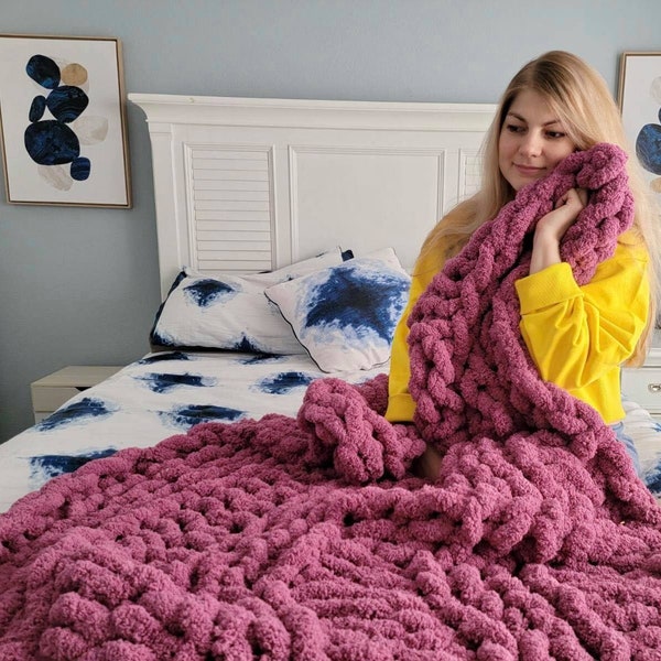 Jumbo Knit Blanket Etsy