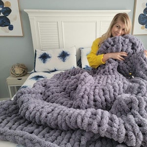 Jumbo Chenille Knit Blanket: Super Chunky, Soft Throw