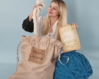 Cozy Chenille DIY KIT chunky Blanket, Christmas DIY kit