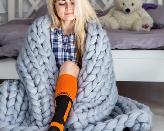 Arm knitted  Blanket, Super chunky blanket, Throw Blanket, Merino wool blanket, Chunky knits, chunky knit throw blanket, Blanket, Throw Boho