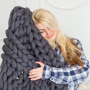 Chunky knit blanket, Chunky blanket, Knitted Blanket, Wool Blanket, Merino Wool, Blanket, Chunky yarn, Wool throw, Throw blanket