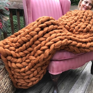 Super chunky knitted blanket, chunky knit blanket, chunky knits, knitted blanket, knit throw blanket, arm knit blanket, merino wool
