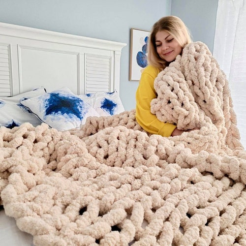 Extra Large Chunky Chenille Blanket Etsy