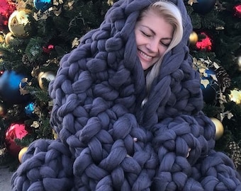 Super Soft Chunky Blanket, Christmas Chunky Knit Blanket, Arm Knitted Throw Blanket, Throw Blanket Couch, ideas for Christmas  GIFT