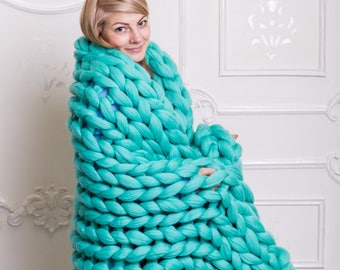 Super Chunky Knit Blanket, Merino Wool Blanket, Chunky knits, Chunky Yarn, Merino Wool, Knitted Blanket, Chunky Knit Blanket