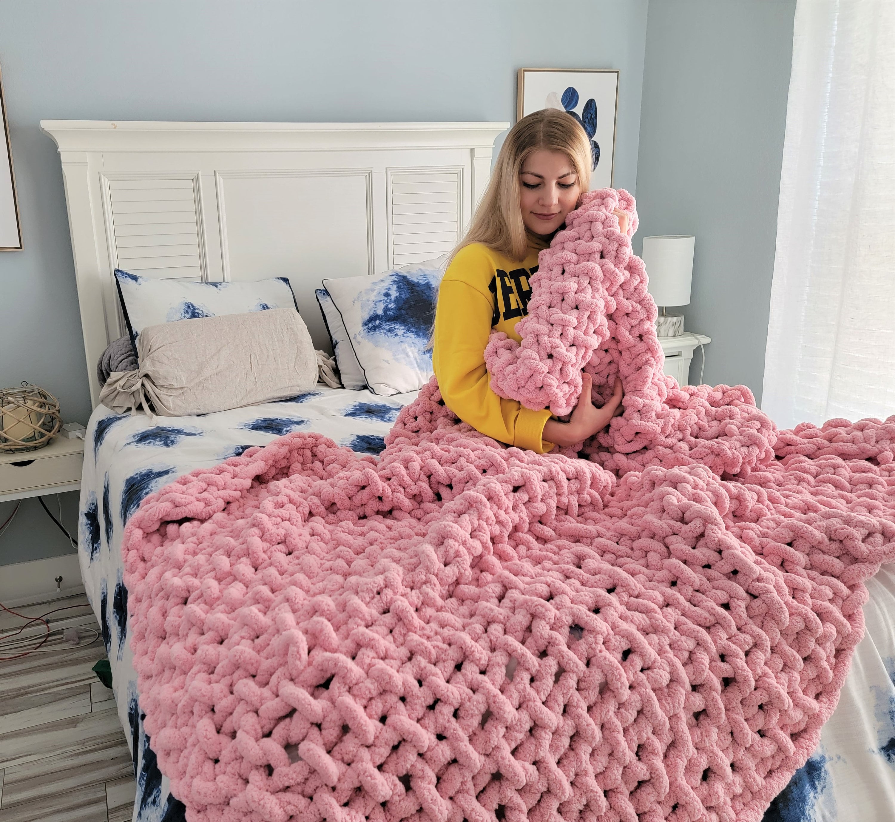 Pink sweater blanket sale