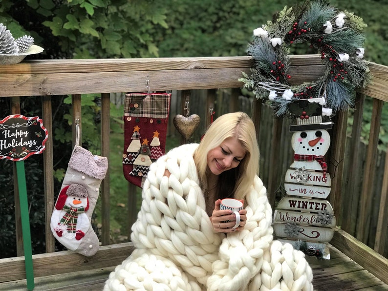 Chunky Blanket and Throw, Chunky Blanket, Chunky Knit Blanket, Wool