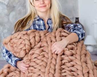 巨大ニットブランケット、チャンキーニットブランケット、スーパー