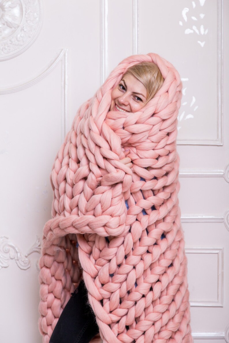 Super Chunky Blanket, Chunky Knit Blanket, Blanket, Merino Blanket, Wool Blanket, Chunky yarn, Knitting image 4