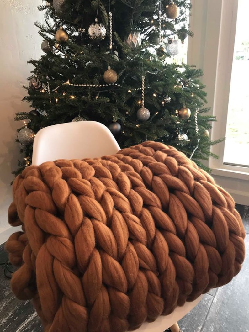 EVOKnit Knit Merino Wool Blanket - Thumbnail 3