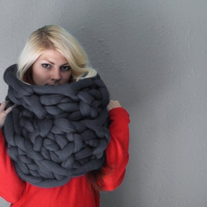 Chunky Scarf, Wool Scarf, Merino Wool Scarf, Knitted Scarf, Hand knit scarf, Knit scarf, Scarf, Chunky Knit Scarf, Wool Knitted Scarf, Scarf image 1