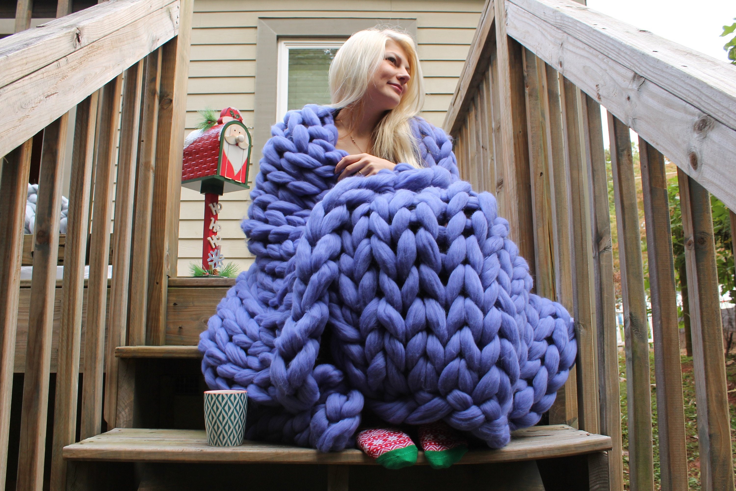Big Knit Blanket Chunky Blanket Merino Wool Throw Blanket Hand Knit Blanket Fall Throw Blanket Boho Blanket Gift for Her Christmas Etsy