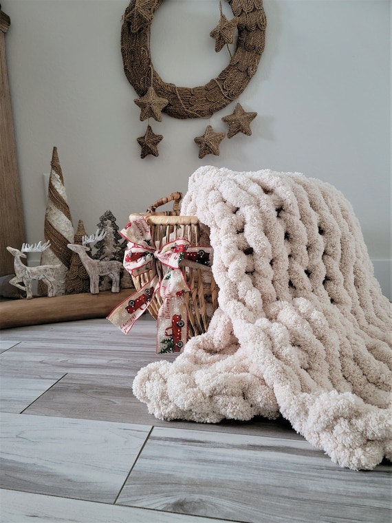 Chenille Chunky Knit Blanket Jumbo Chenille Knit Throw Blanket Christmas Blanket Winter Blanket Throw Blanket Cozy and Soft Chunky Gift Etsy UK