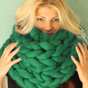 Arm knitted chunky scarf, Knitted Scarf, Chunky Scarf, Wool Scarf, Scarf, Arm Knitting, Merino Wool Scarf, Super chunky Scarf, Chunky yarn