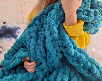 Sofort versandfertig!! Super grobstrick Decke, Chenille Decke, Chunky Decke, Chunky Knits, Chenille Armstrickdecken, Überwurf, Geschenk