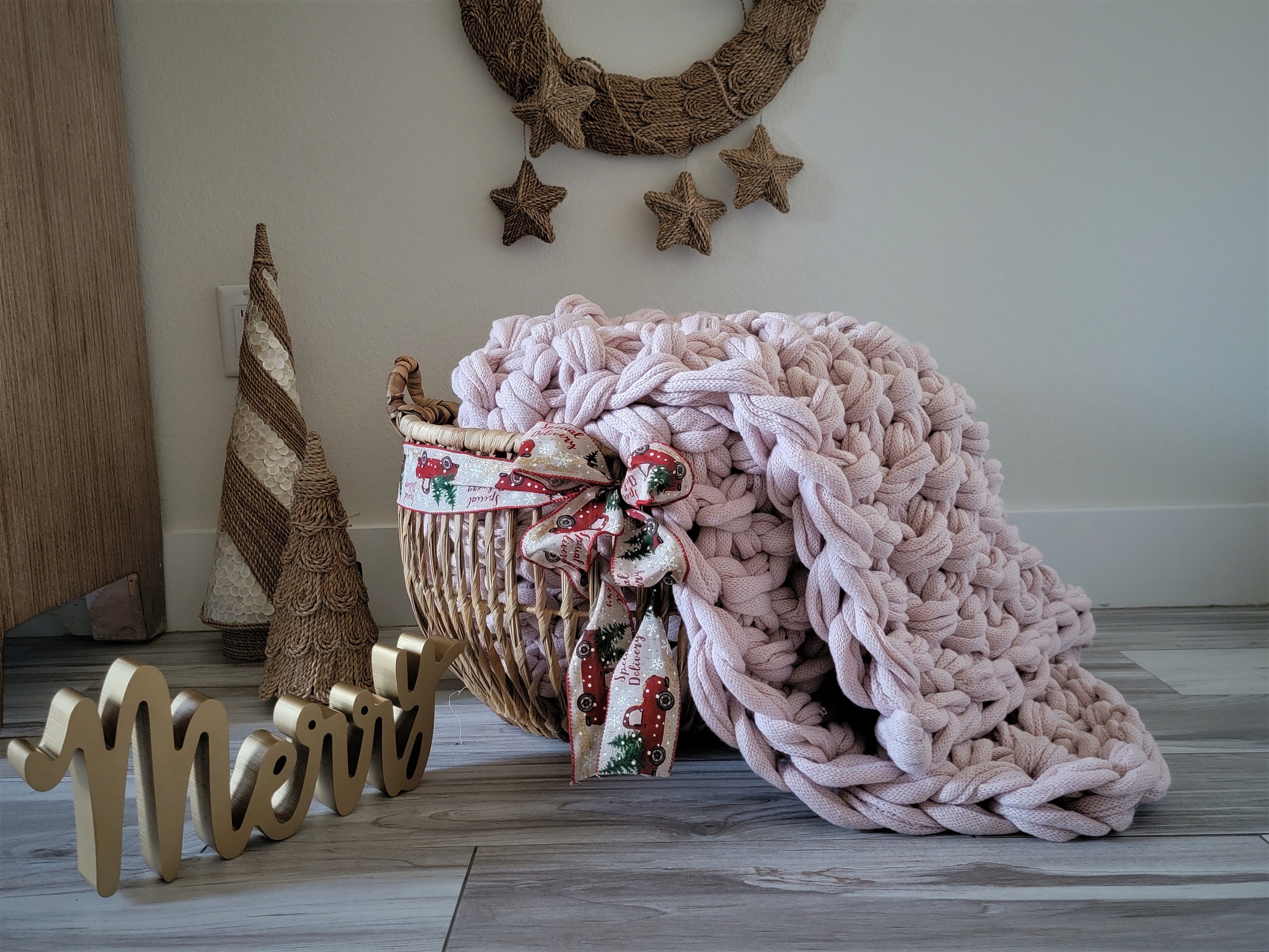 Vegan Super Chunky Knitted Throw Blanket Double Knit Bedspread Etsy UK