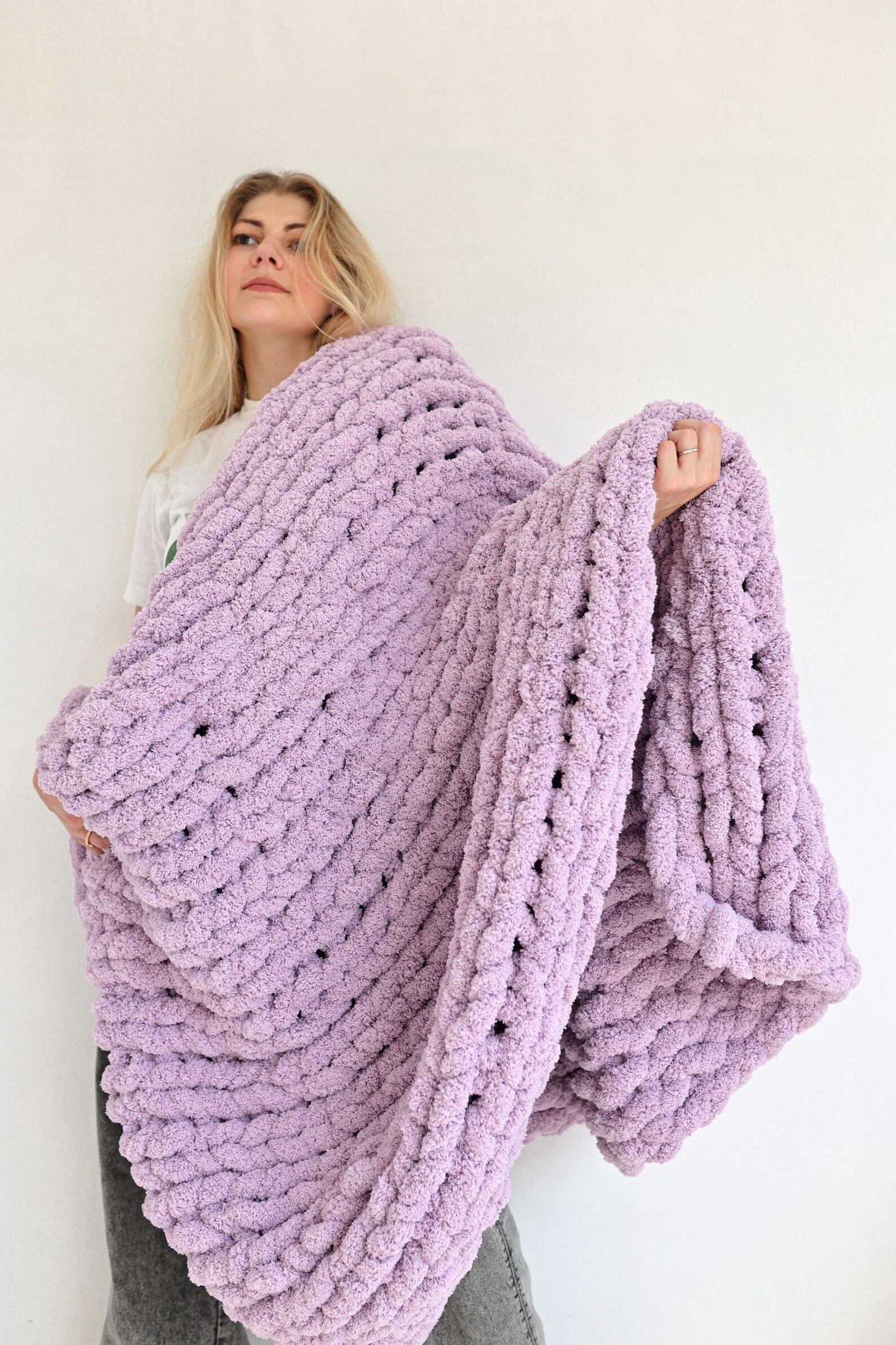 NEW EXTRA JUMBO Chenille Blanket Chunky Chenille Yarn Arm Etsy