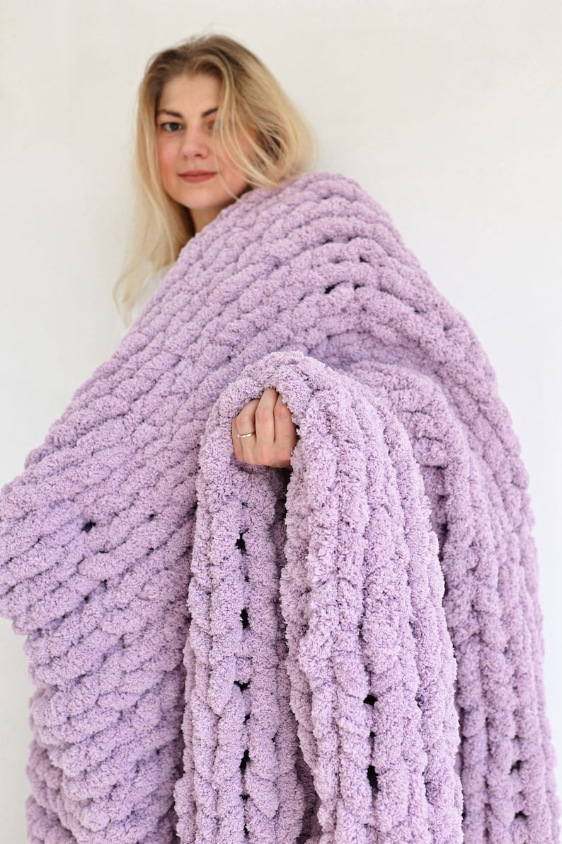 Super Chunky Knit Chenille Blanket image 6