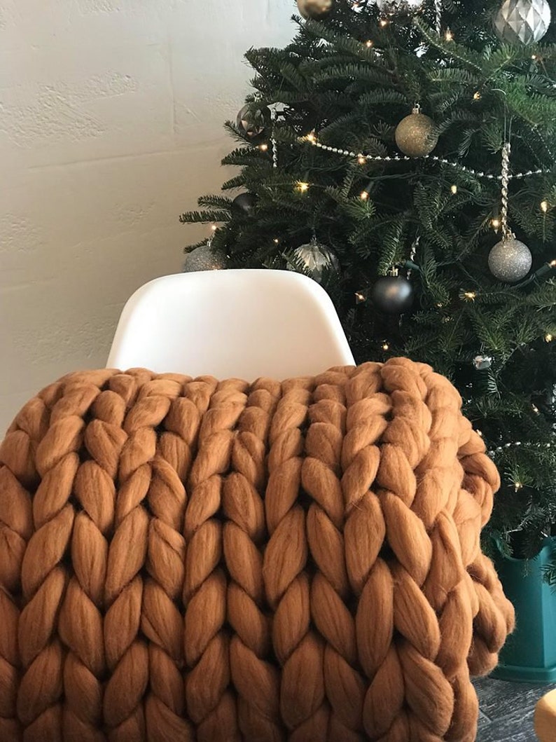 EVOKnit Knit Merino Wool Blanket - Thumbnail 4