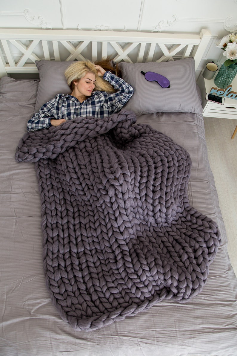 chunky knits knitted blanket blanket throw Merino wool blanket, Chunky knit blanket throw blanket Throw chunky knitted blanket