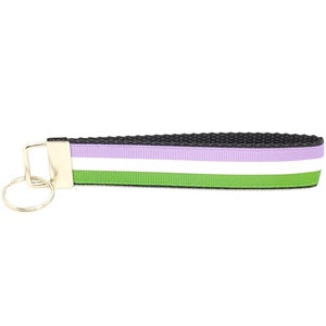 Genderqueer Flag Keychain Genderqueer Flag Wristlet Genderqueer Key Fob Genderqueer Lanyard Genderqueer Key Ring GIFTS UNDER 5