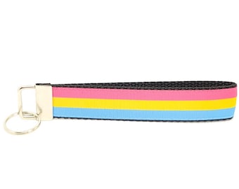 Pansexual Keychain Pansexual Flag Wristlet Pansexual Key Fob Pansexual Lanyard Pansexual Key Ring GIFTS UNDER 5 Pansexual Gift