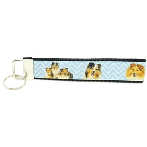 Shetland Sheepdog Keychain Sheltie Key Fob Sheltie Wristlet Sheltie Key Ring Sheltie Lanyard GIFTS UNDER 5 Sheltie Gift Stocking Stuffer
