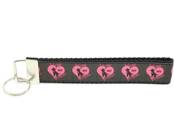 I Love My Pitbull Keychain Pitbull Key Fob Pitbull Wristlet Pitbull Key Ring Pitbull Lanyard GIFTS UNDER 5 Pitbull Gift