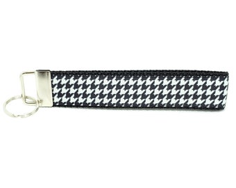 Houndstooth Keychain Houndstooth Key Fob Houndstooth Wristlet Houndstooth Lanyard Houndstooth Key Ring GIFTS UNDER 5 Houndstooth Gift