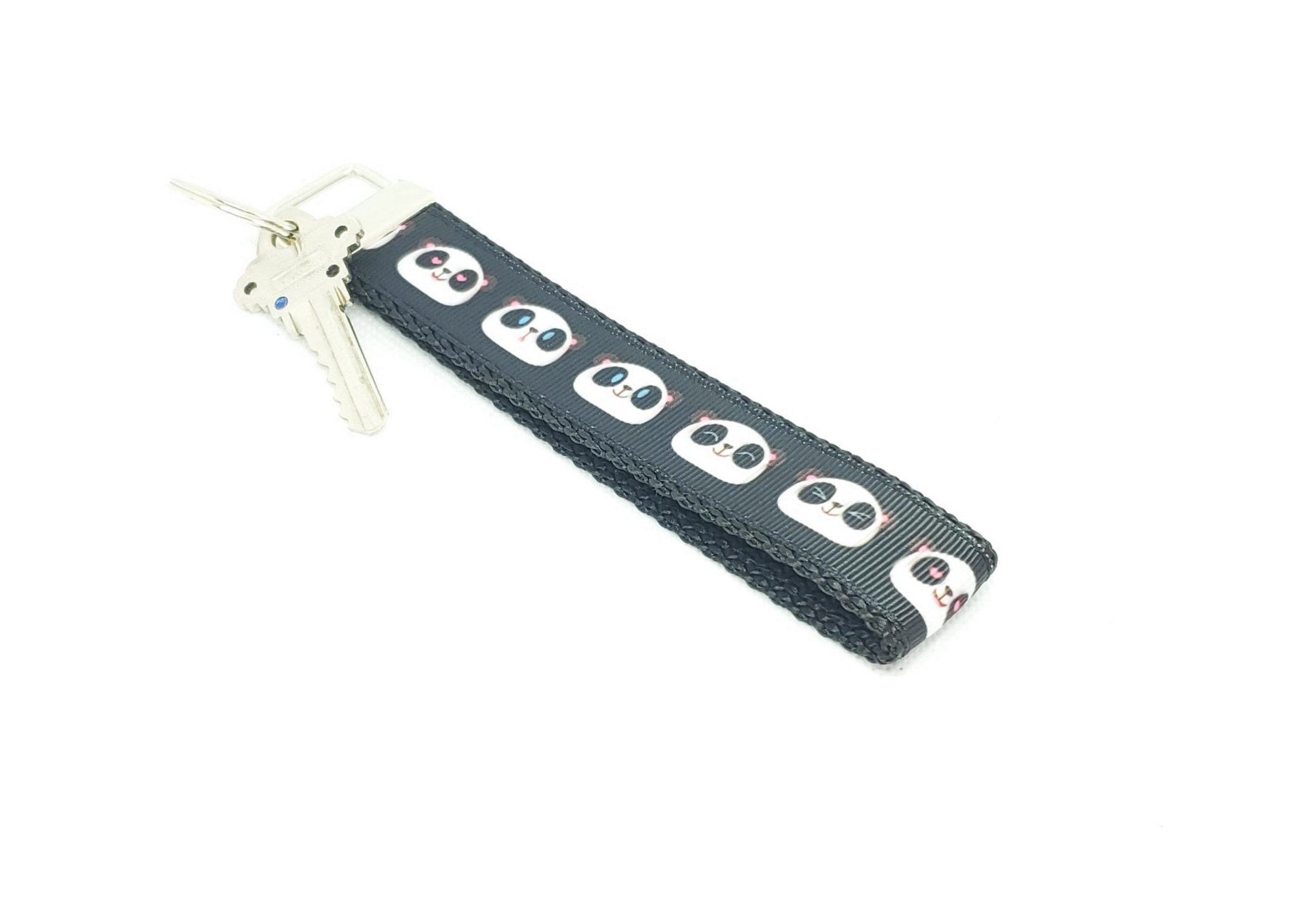 Panda Keychain Panda Key Fob Panda Wristlet Panda Key Ring | Etsy