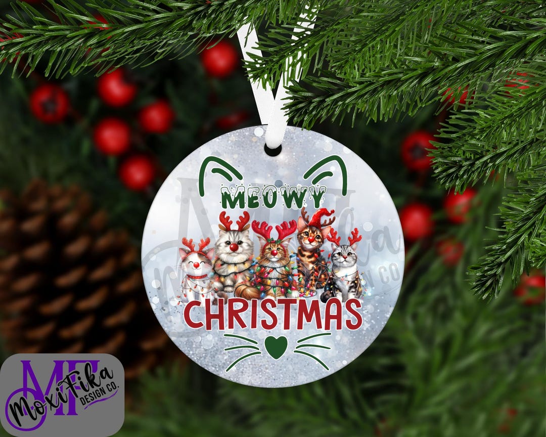 Meowy Catmas Christmas Ornament Cat Christmas Ornament Cute Cat ...