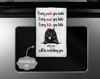 Personalized Portuguese Water Dog Kitchen Towel - I'll Be Watching You Portuguese Water Dog Towel - Personalized Portuguese Water Dog Gift