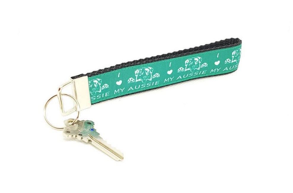 Australian Shepherd Keychain Aussie Key Fob Aussie Wristlet Etsy