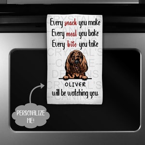 Personalized Bloodhound Kitchen Towel - Funny Bloodhound Kitchen Towel - I&#39;ll Be Watching You Bloodhound Towel - Bloodhound Gift