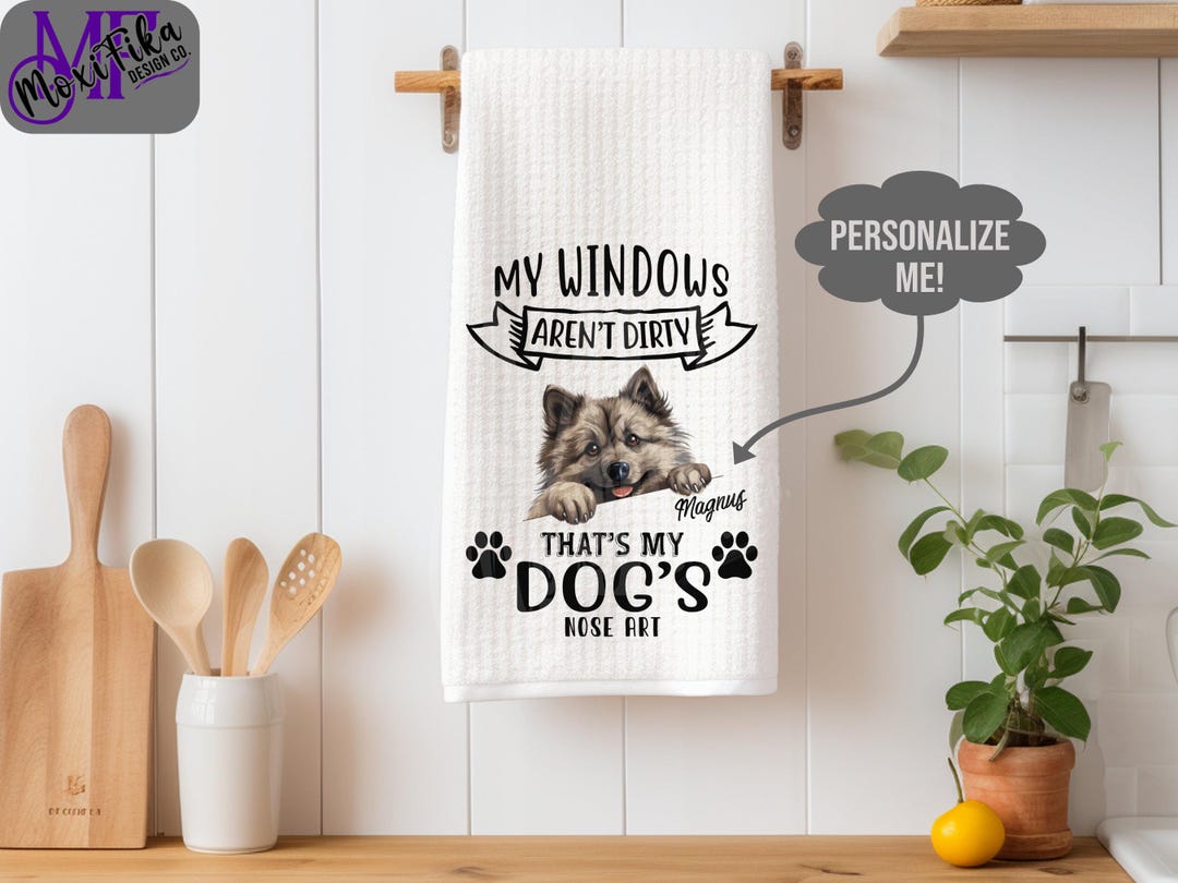 Personalized Keeshond Kitchen Towel - Funny Keeshond Dish Towel - My ...