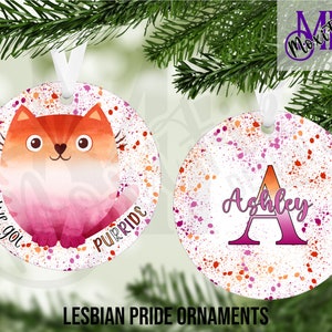 Personalized Lesbian Pride Ornament - Lesbian Pride Flag Christmas Ornament - Lesbian Gift - Lesbian Stocking Stuffer