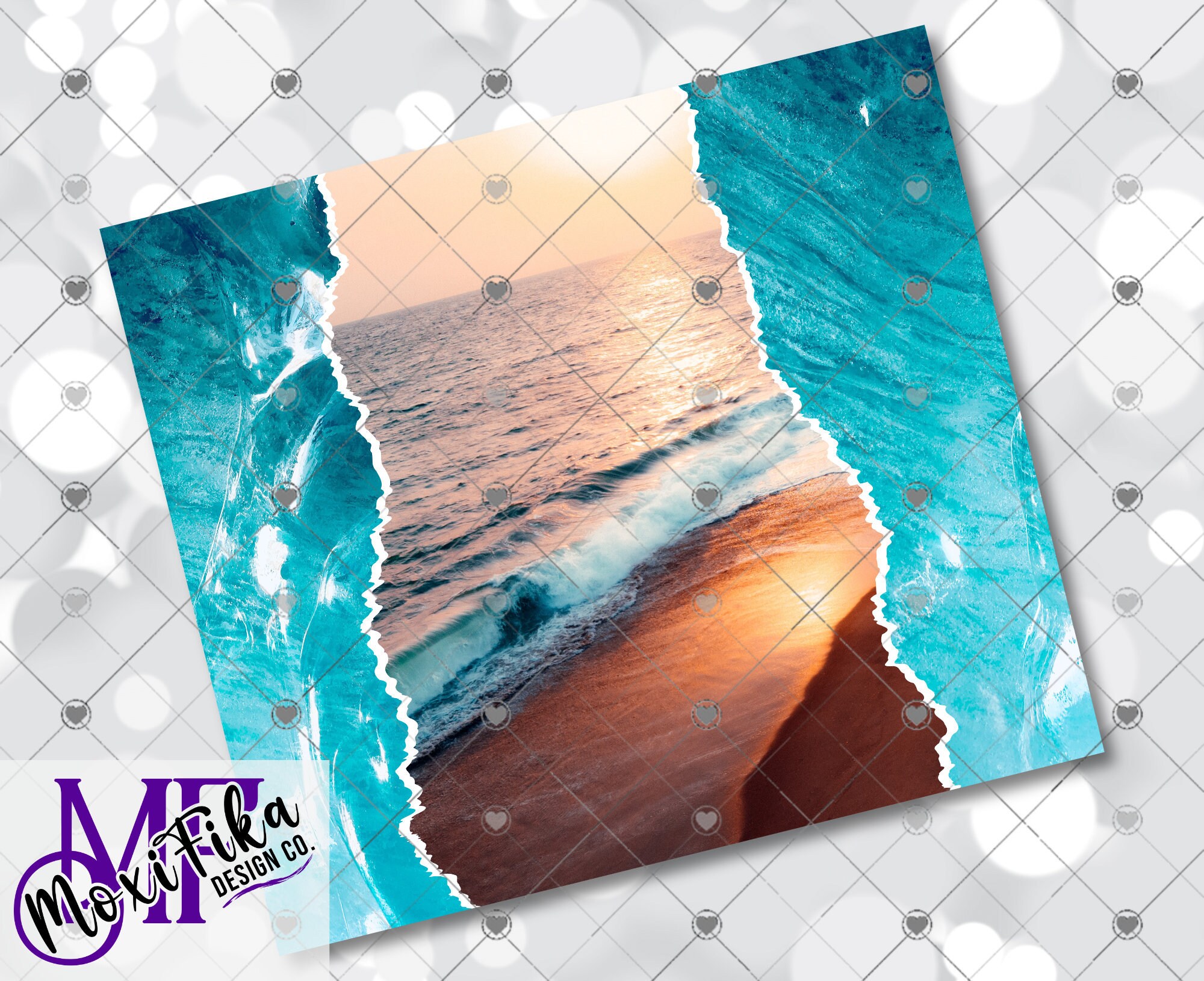 Coastal Waves Beach Theme Mouse Pad - 9x8 Inch Non-Slip Desk Mat For Computer, Laptop, Gaming (Ocean Design MP37)