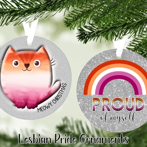 Lesbian Pride Ornament - Lesbian Pride Flag Christmas Ornament - Lesbian Gift - Lesbian Stocking Stuffer