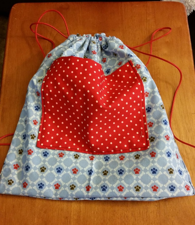 Puppy Paw Print Drawstring Backpack