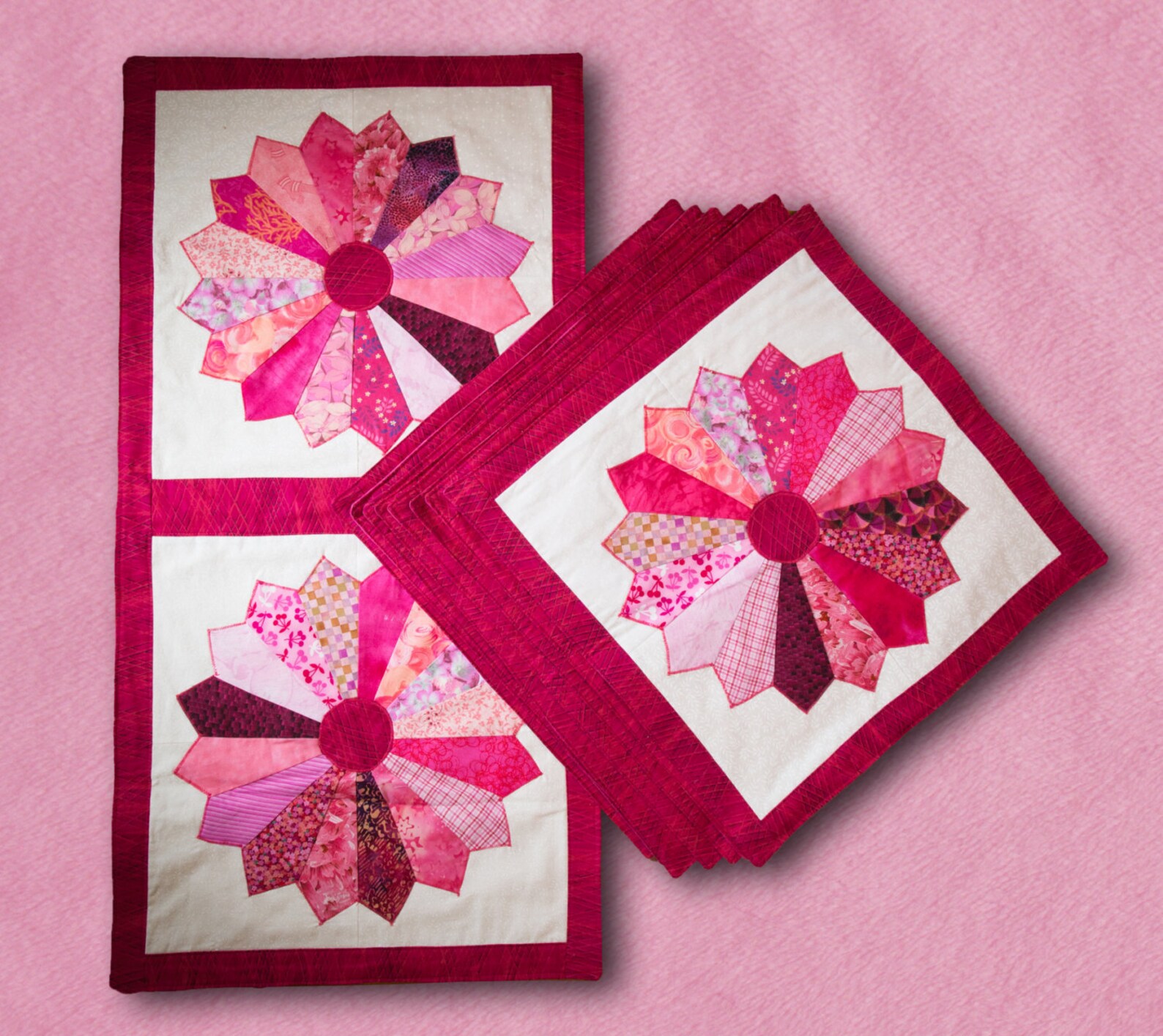 Dresden Plate Table Runner and 8 Placemats Etsy