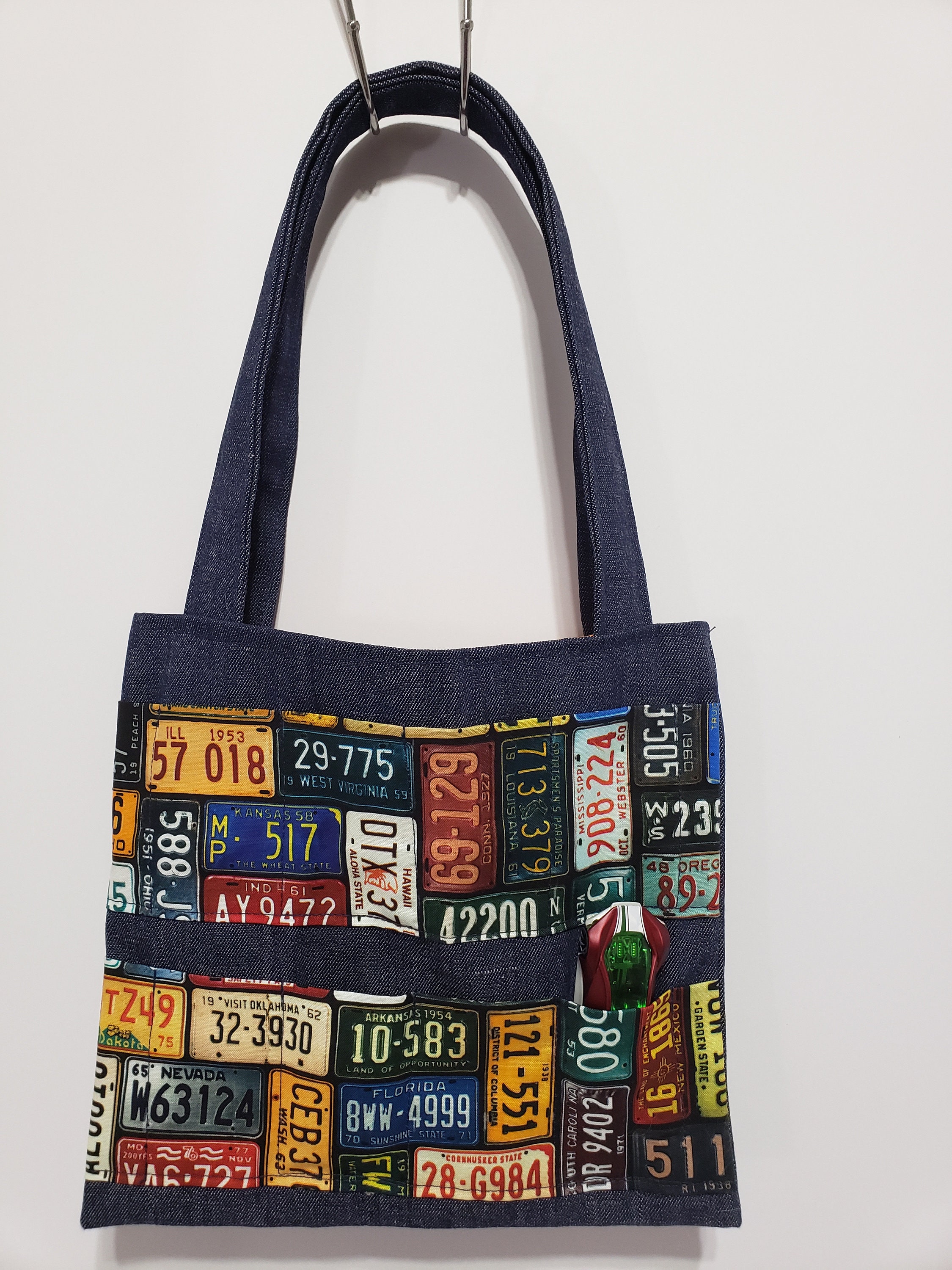 License Plate Themed Print Toy Car Tote Bag Etsy