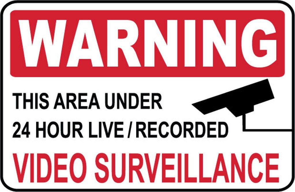 Warning...this Area Under 24 Hour Live/recorded Video - Etsy
