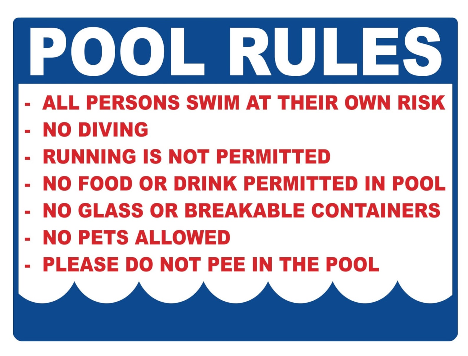 POOL Rules....property Pool Sign 509/10...large Etsy