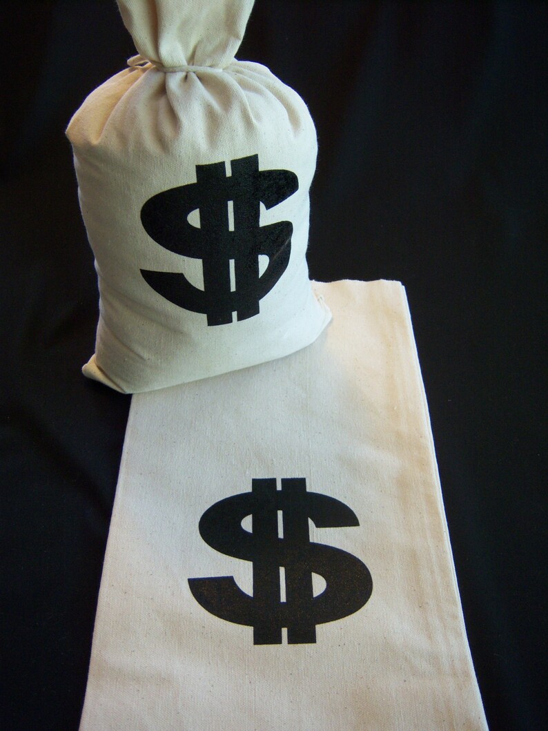 1 CANVAS MONEY BAG Dollar... Deposit Bag...Bank Coin Sack Etsy